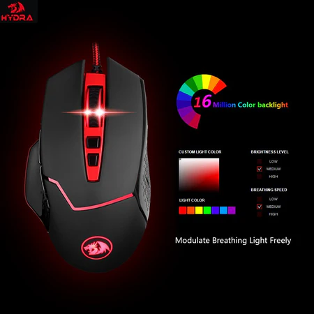 Redragon M907 INSPIRIT 14400 DPI Gaming Mouse