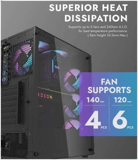 DK351 Black Mesh Gaming Case