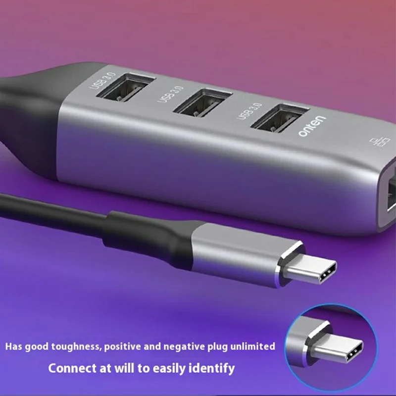 ONTEN TYPE C TO 3 PORT USB3.0 & GIGABITE LAN (RJ-45)