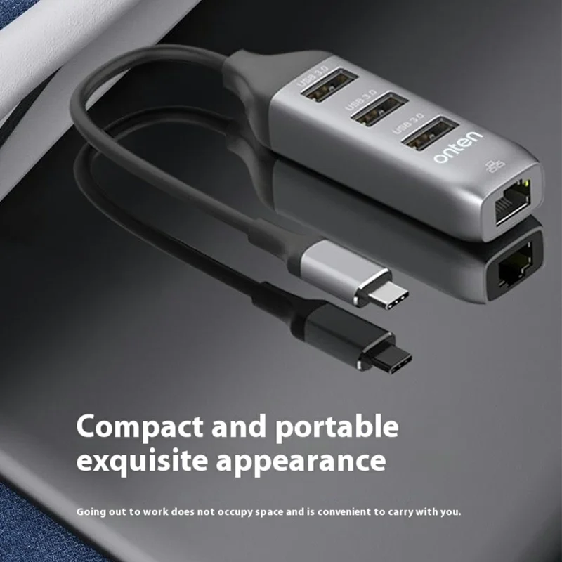 ONTEN TYPE C TO 3 PORT USB3.0 & GIGABITE LAN (RJ-45)