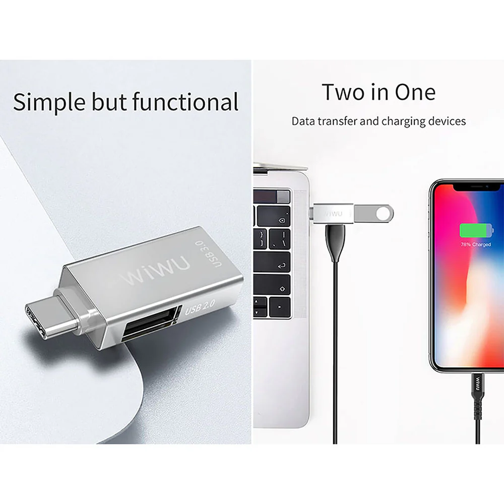WIWU T02 USB TYPE C TO 2 X USB