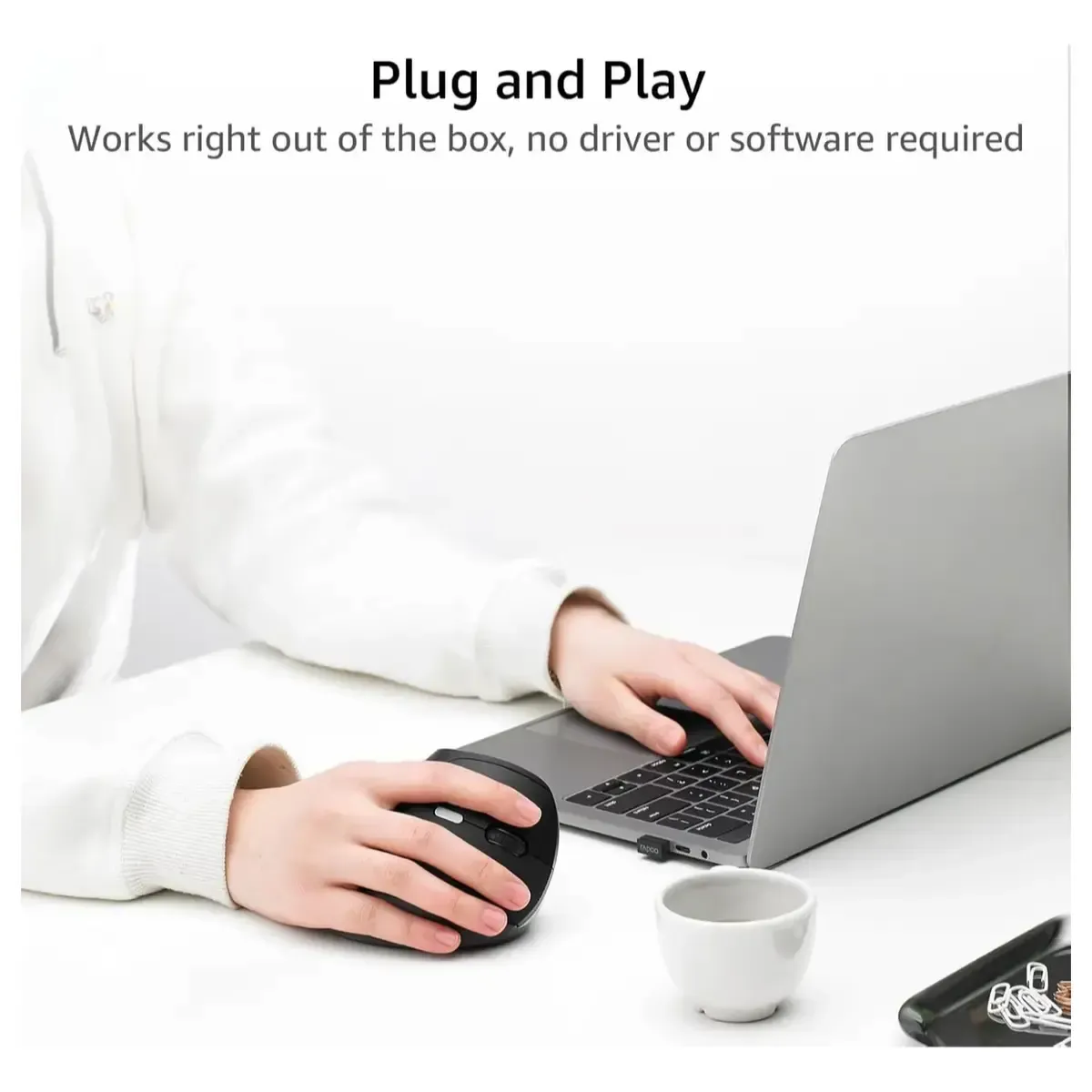 Rapoo EV250 Vertical Ergonomic Silent Wireless Mouse with Adjustable 1600 DPI Price in Pakistan