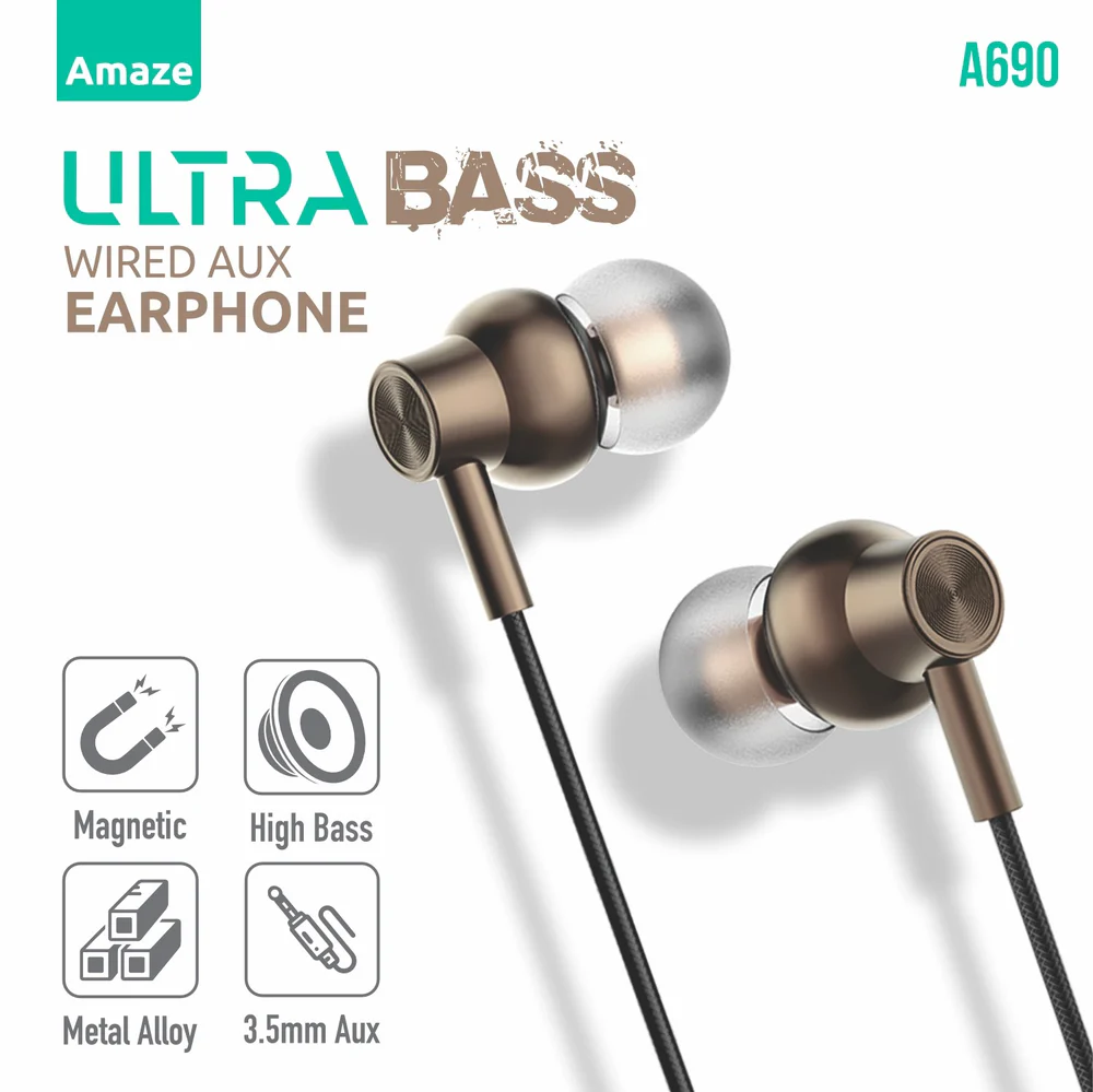 Amaze Ultra Bass Wired Aux Handsfree A690