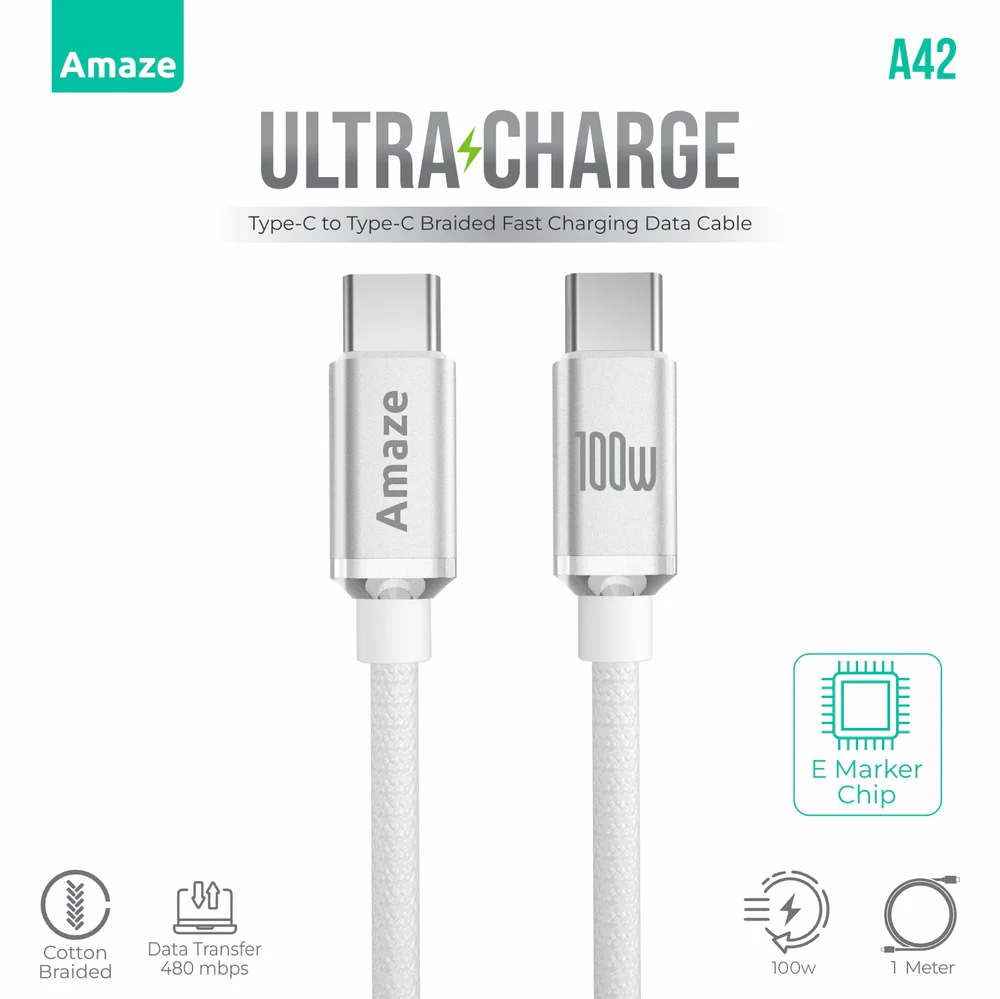 Amaze-Ultra-Charge-Type-C-to-Type-C-Cable-100w-1m-A42