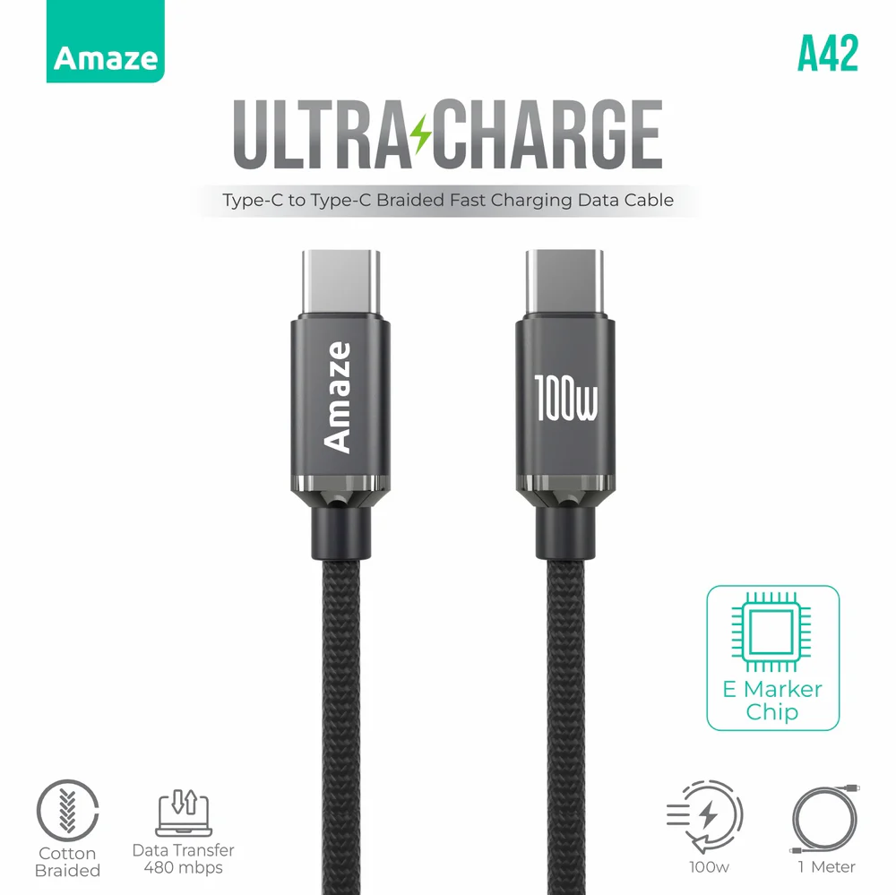 Amaze-Ultra-Charge-Type-C-to-Type-C-Cable-100w-1m-A42