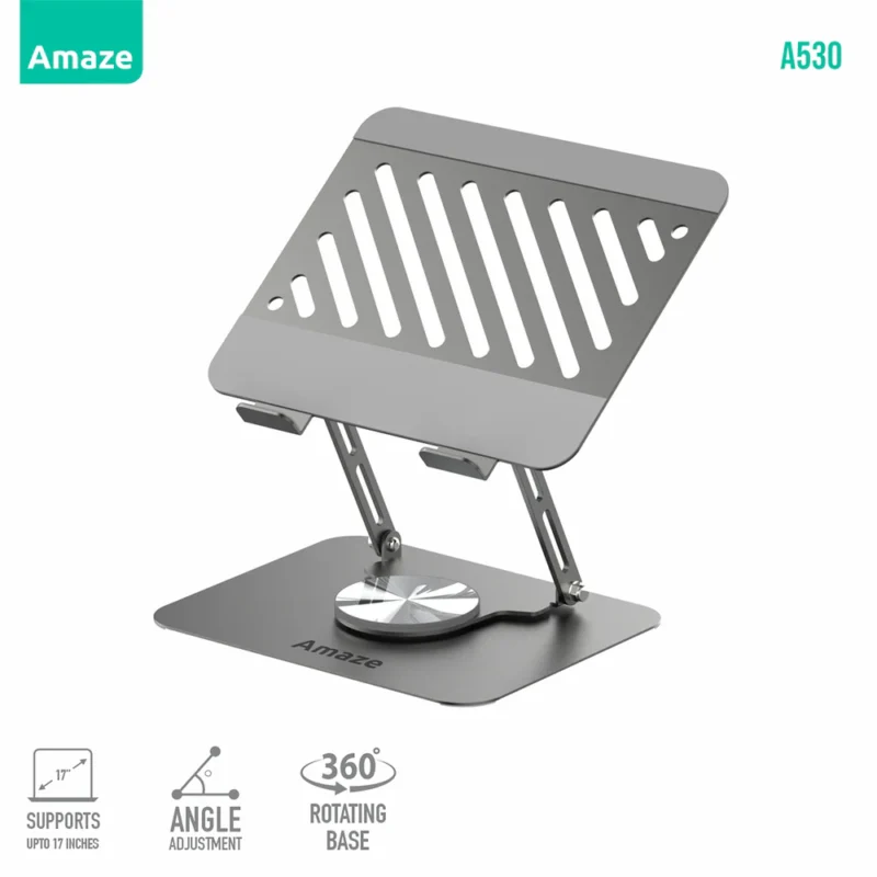 Amaze A530 Rotatable Laptop Stand – Aluminum Alloy 360° Base