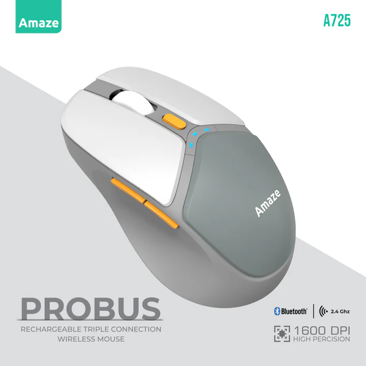 Probus Triple Connection Rechargeable Wireless Mouse | A725
