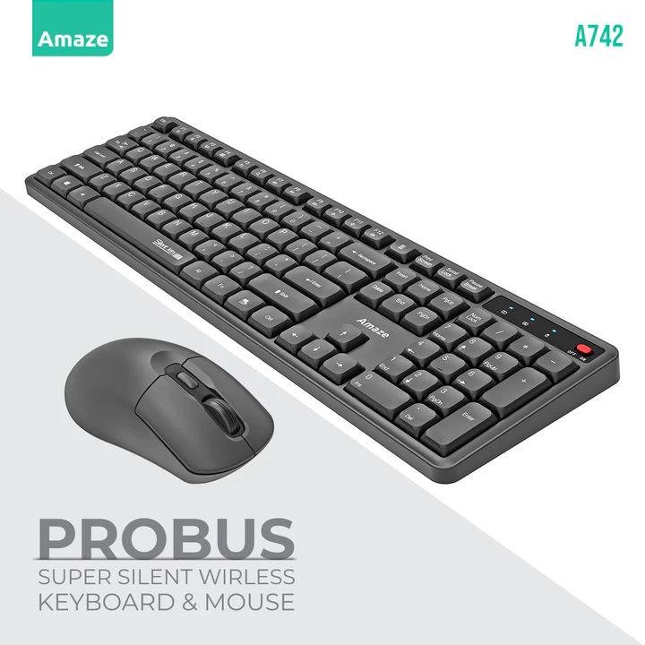 Probus Super Silent Wireless Keyboard & Mouse Combo | A742