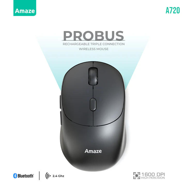 Probus Triple Connection Rechargeable Wireless Mouse | A720