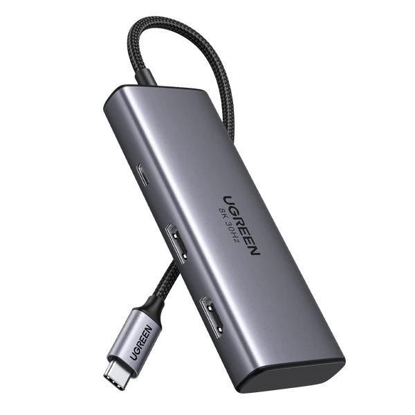 UGREEN 15852 6-in-1 USB-C Hub – Dual HDMI & 100W PD