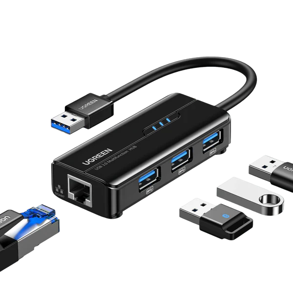 UGREEN 20265 USB3.0 GIGABIT LAN + 3 USB 3.0 MULTIFUNCTION HUB