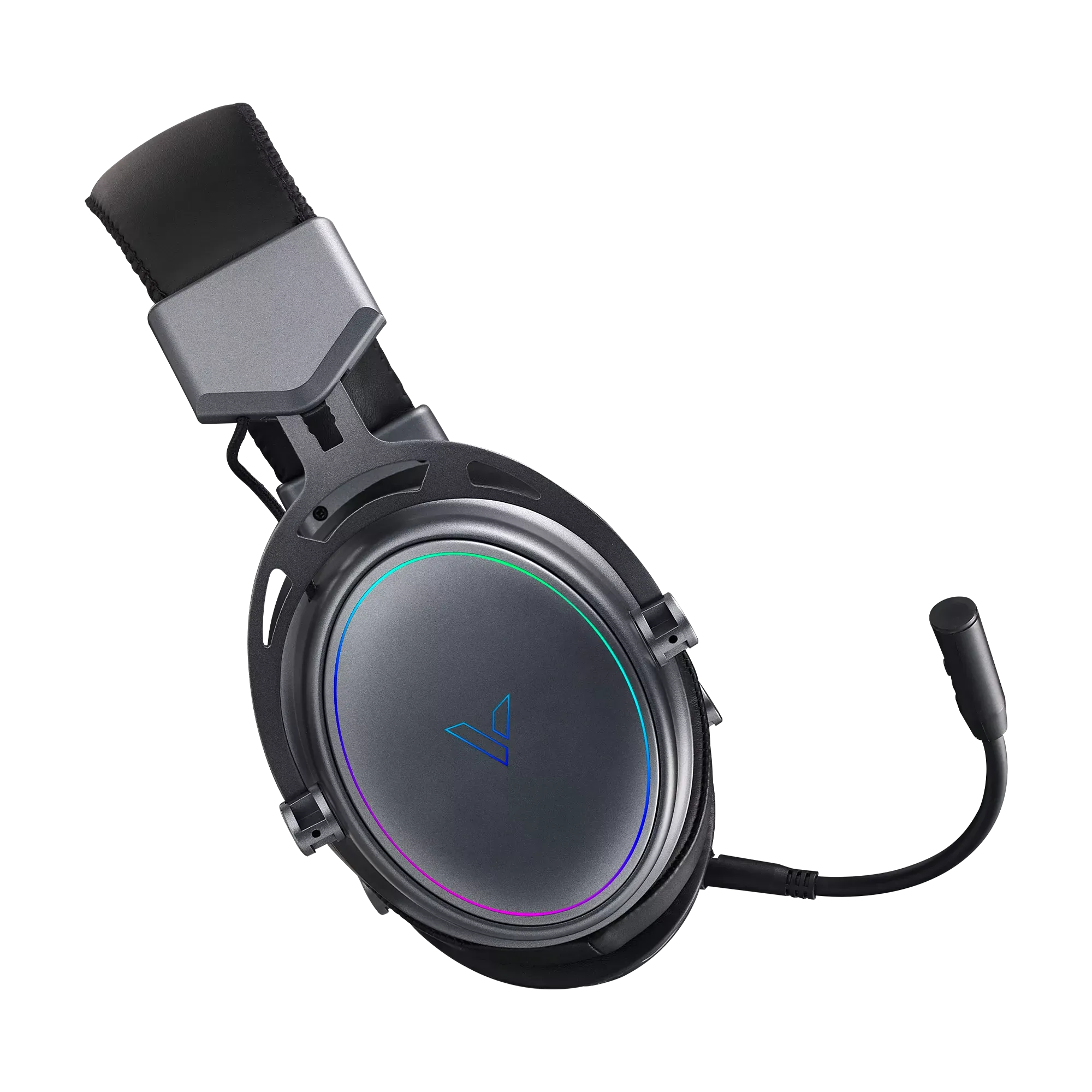 Rapoo VH800 wireless gaming headset with Bluetooth 5.2, 2.4GHz wireless, RGB lighting, graphene drivers, and detachable noise-cancelling microphone