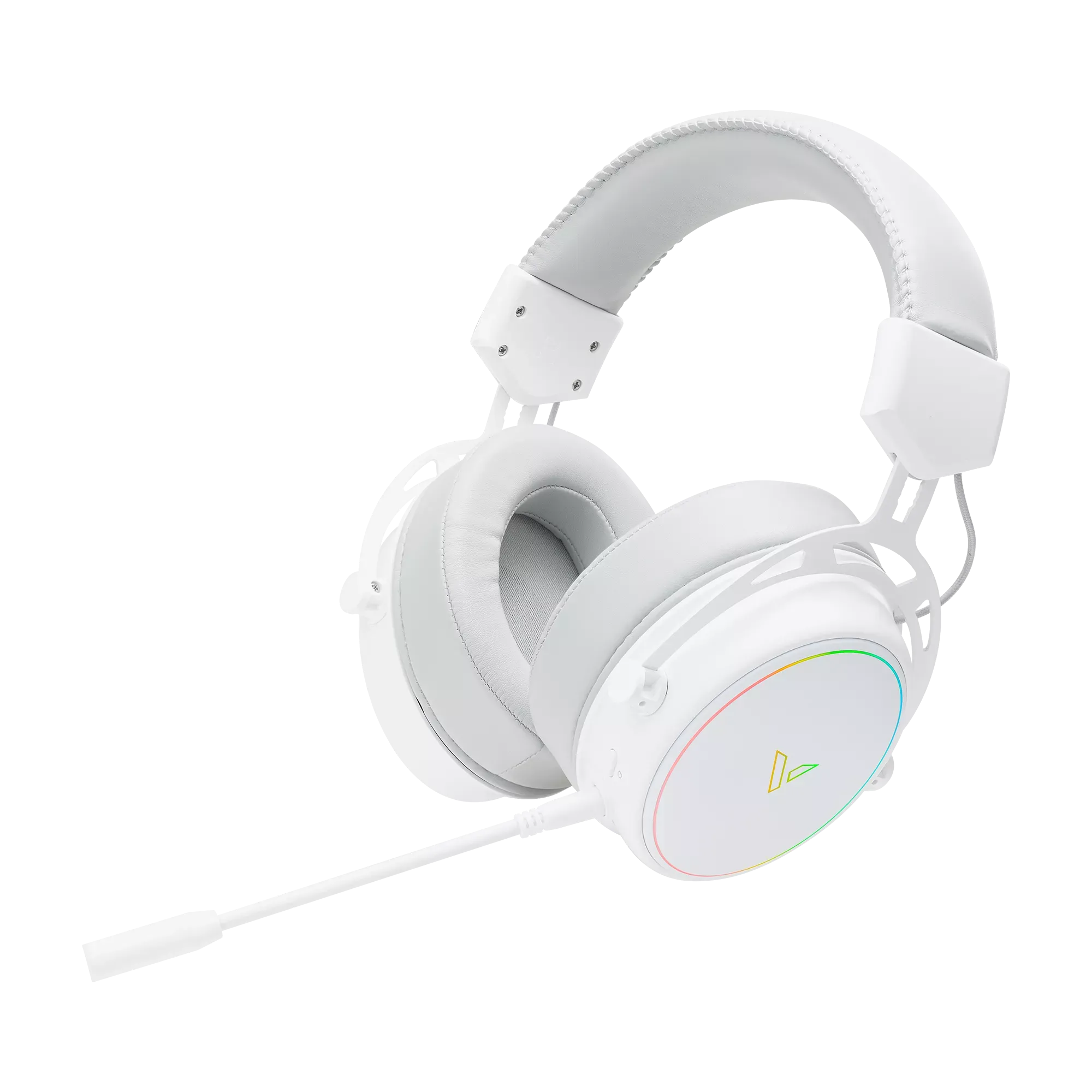 Rapoo VH800 wireless gaming headset with Bluetooth 5.2, 2.4GHz wireless, RGB lighting, graphene drivers, and detachable noise-cancelling microphone