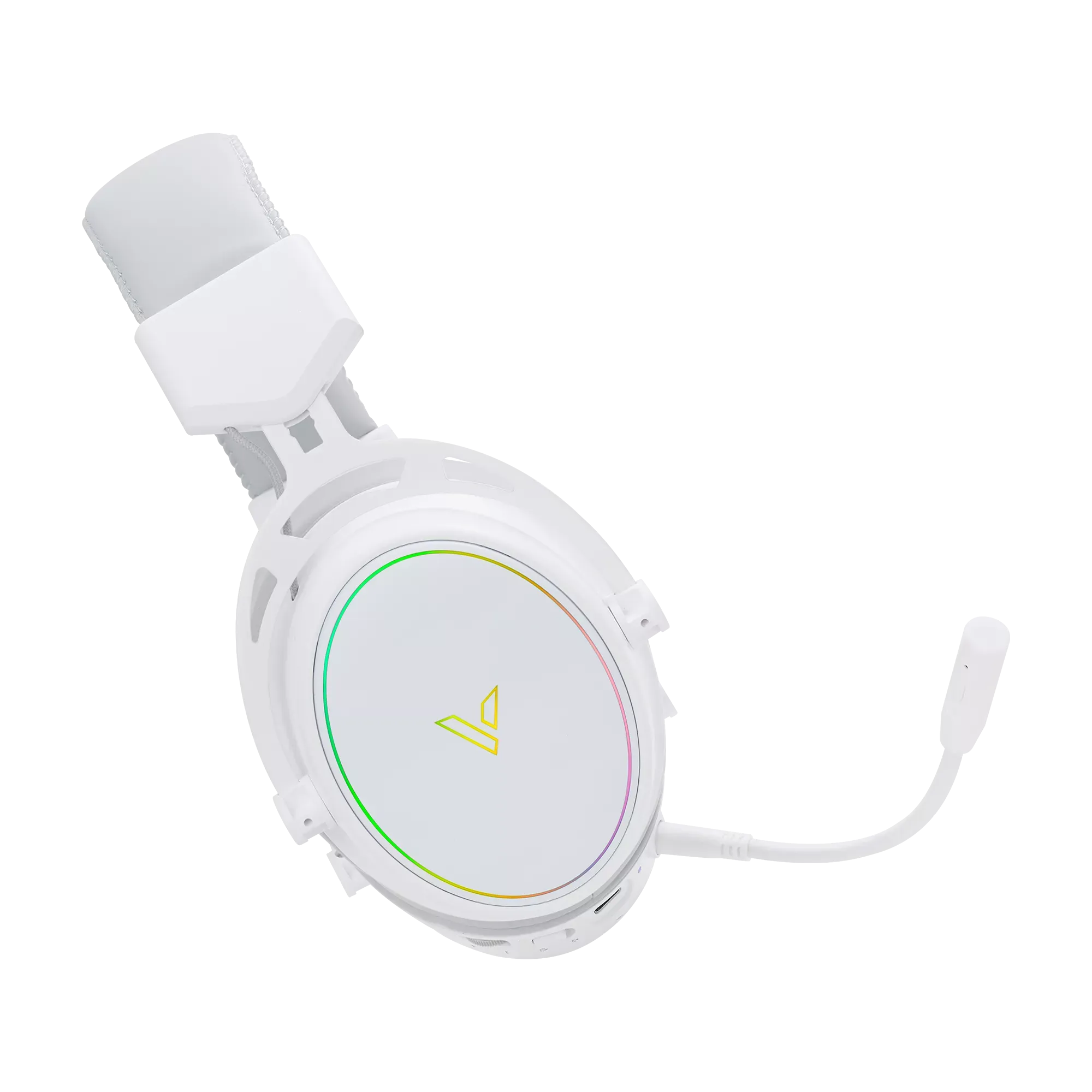 Rapoo VH800 wireless gaming headset with Bluetooth 5.2, 2.4GHz wireless, RGB lighting, graphene drivers, and detachable noise-cancelling microphone