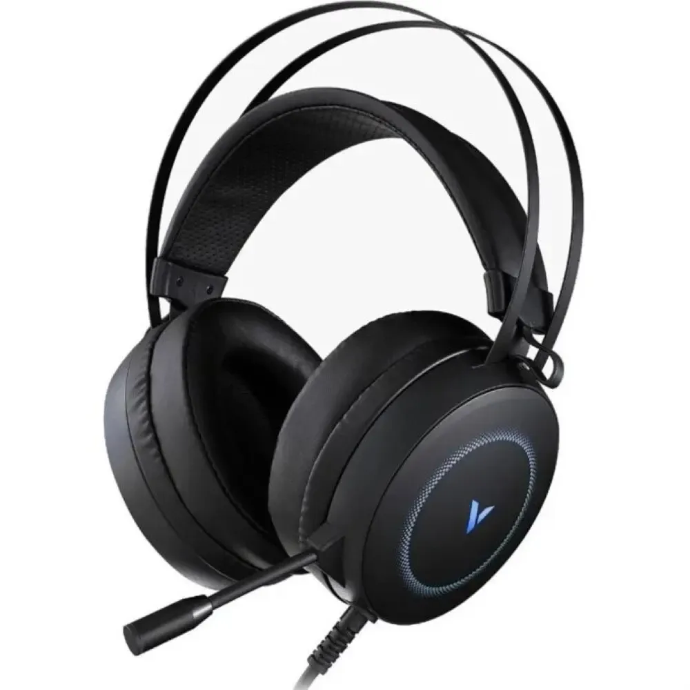 Rapoo VH160 Virtual 7.1 USB gaming headset with RGB lighting, 50mm drivers, and ENC noise-reducing microphone