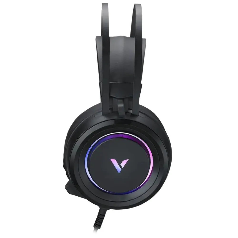 Rapoo VH500C Virtual 7.1 RGB gaming headset with ENC microphone, suspension headband, and over-ear design