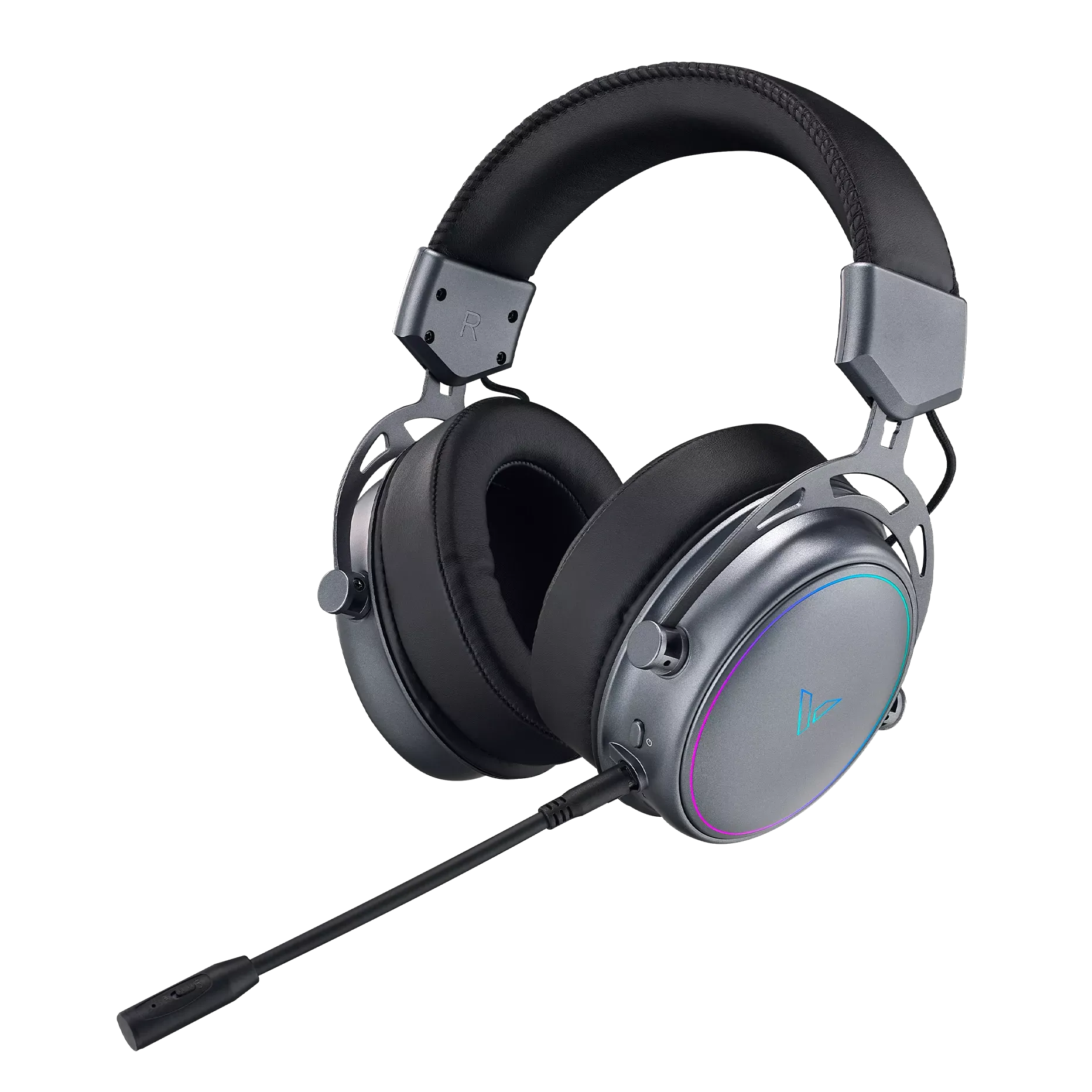 Rapoo VH800 wireless gaming headset with Bluetooth 5.2, 2.4GHz wireless, RGB lighting, graphene drivers, and detachable noise-cancelling microphone