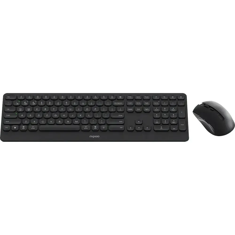 Rapoo 9510M Multi-Mode Wireless Keyboard and Mouse Combo with Bluetooth and 2.4GHz Wireless in Black