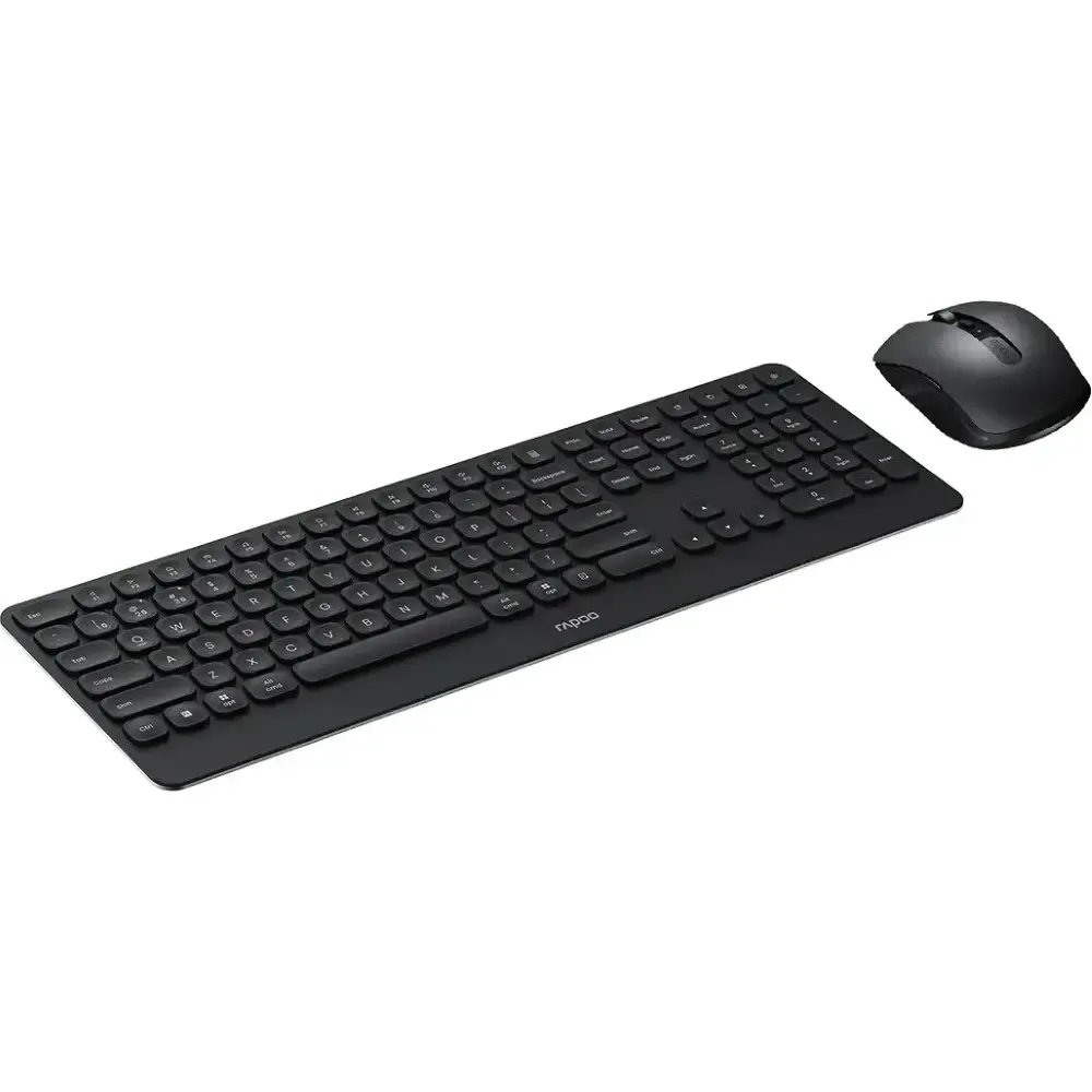 Rapoo 9510M Multi-Mode Wireless Keyboard and Mouse Combo with Bluetooth and 2.4GHz Wireless in Black
